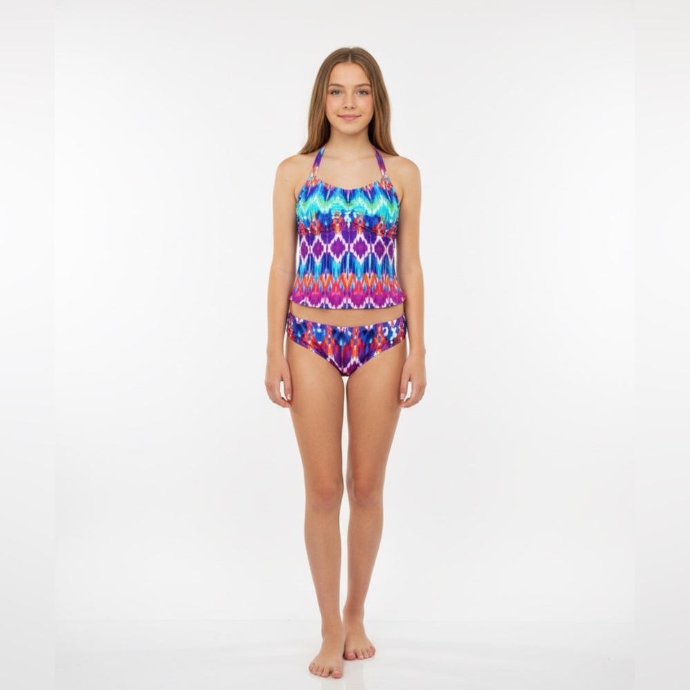 Colorful Girls Swimsuit Tankini Set NEW sz 10‎ 16